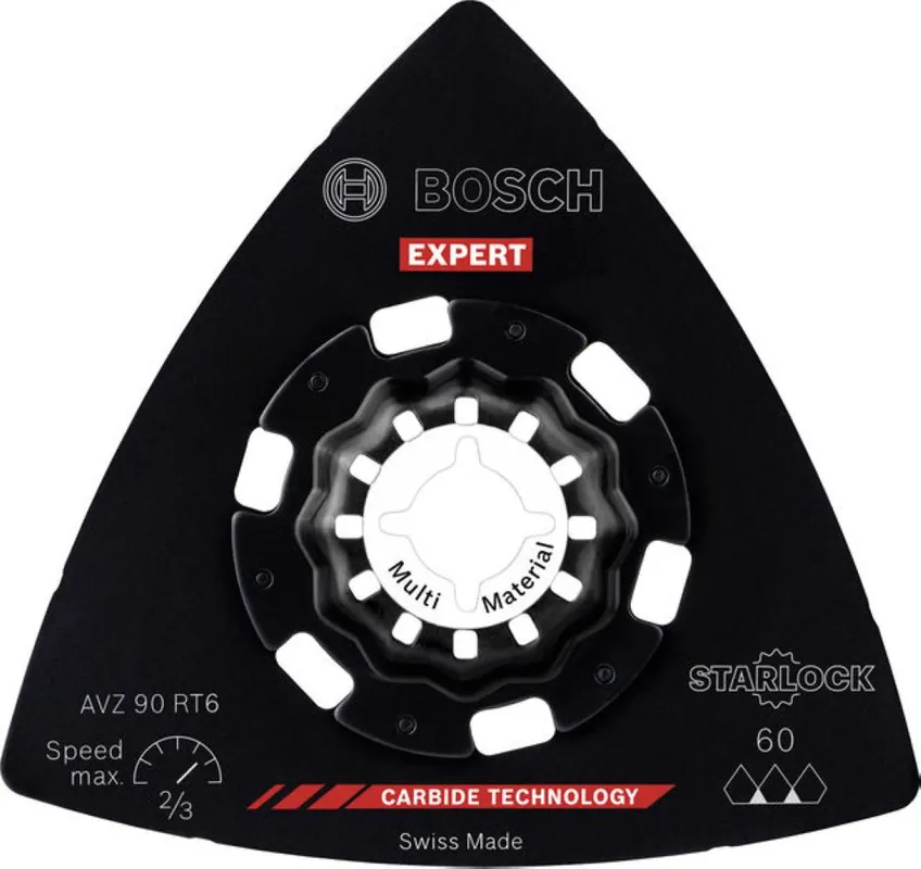 Bosch Bleu Accessoires 2608902064 EXPERT Starlock patin de ponçage AVZ 90 RT6 Carbure Grout+Abrasive 90 1x