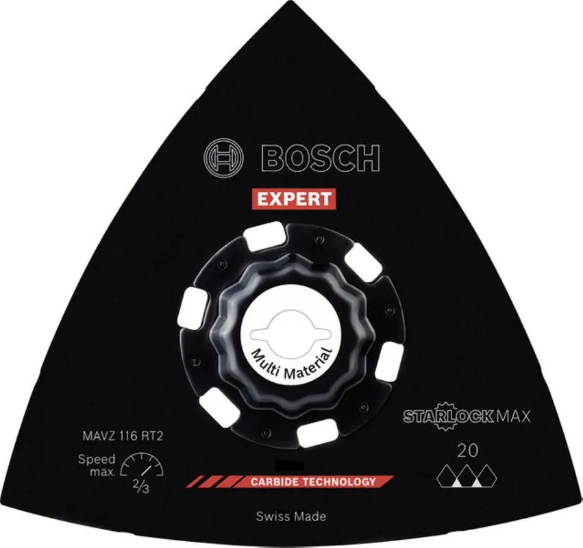 Bosch Bleu Accessoires 2608902078 EXPERT Starlock Max Plateau de ponçage MAVZ 116 RT2 CT MultiMaterial D = 116 1x
