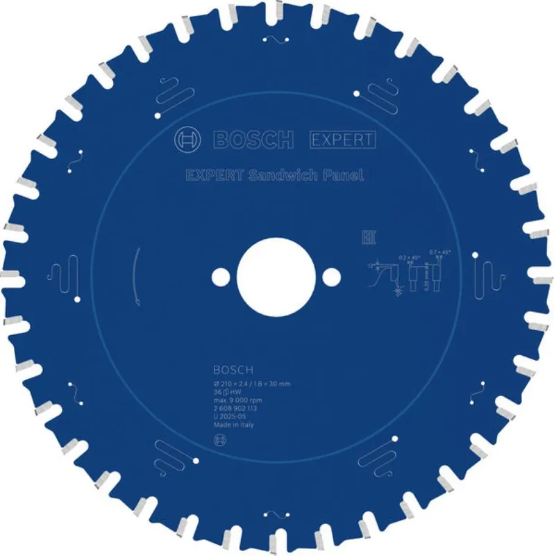 Bosch Bleu Accessoires 2608902113 EXPERT Lame de scie circulaire Panneau sandwich 210 x 2,4/1,8 x 30 mm T36