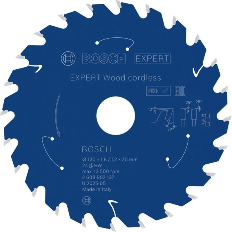 Bosch Bleu Accessoires 2608902137 EXPERT Lame de scie circulaire Bois sans fil 120 x 1,8/1,2 x 20 mm T24