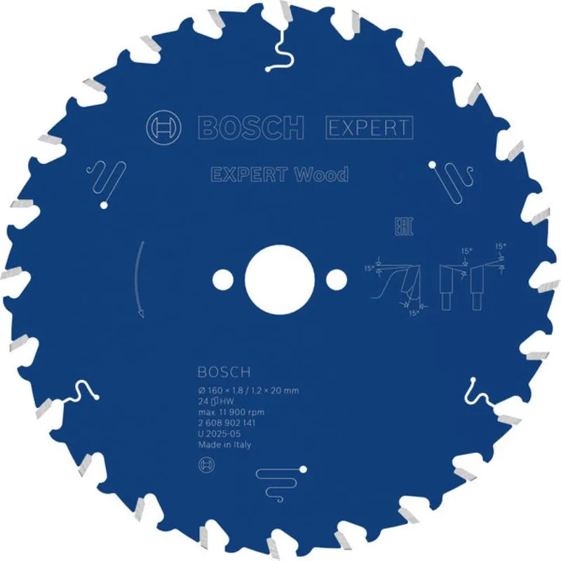 Bosch Bleu Accessoires 2608902141 EXPERT Lame de scie circulaire Bois 160 x 1,8/1,2 x 20 mm T24