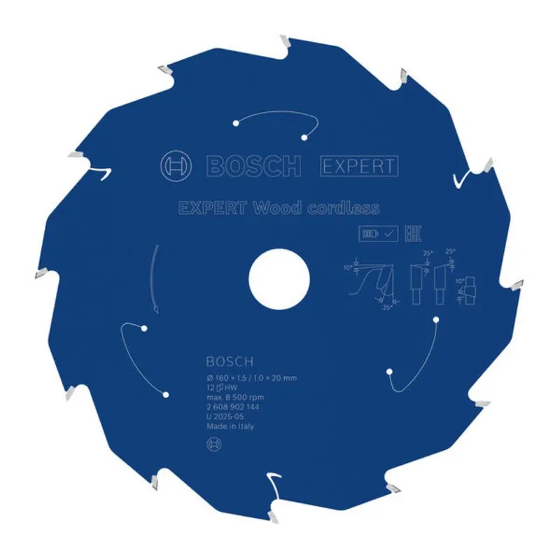 Bosch Bleu Accessoires 2608902144 EXPERT Lame de scie circulaire Bois sans fil 160 x 1,5/1 x 20 mm T12