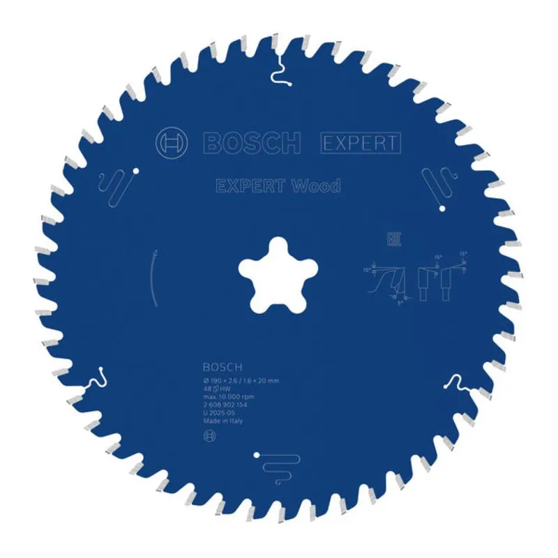 Bosch Bleu Accessoires 2608902154 EXPERT Lame de scie circulaire Bois 190 x 2,6/1,6 x FF mm T48