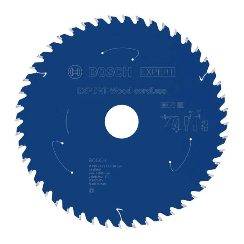 Bosch Bleu Accessoires 2608902157 EXPERT Lame de scie circulaire Bois sans fil 190 x 1,5/1 x 30 mm T48