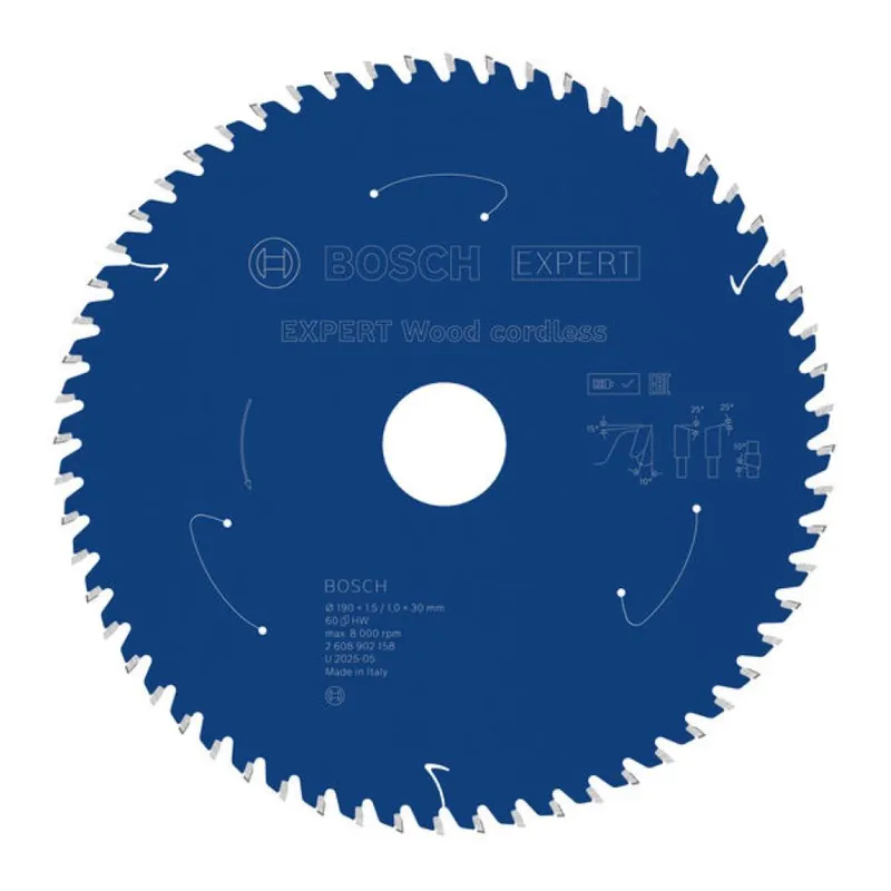 Bosch Bleu Accessoires 2608902158 EXPERT Lame de scie circulaire Bois sans fil 190 x 1,5/1 x 30 mm T60