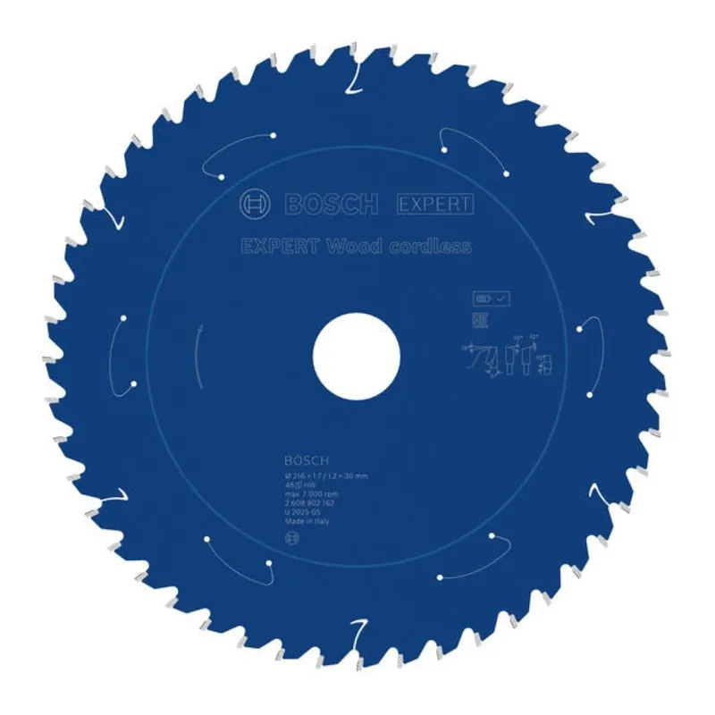 Bosch Bleu Accessoires 2608902162 EXPERT Lame de scie circulaire Bois sans fil 216 x 1,7/1,2 x 30 mm T48