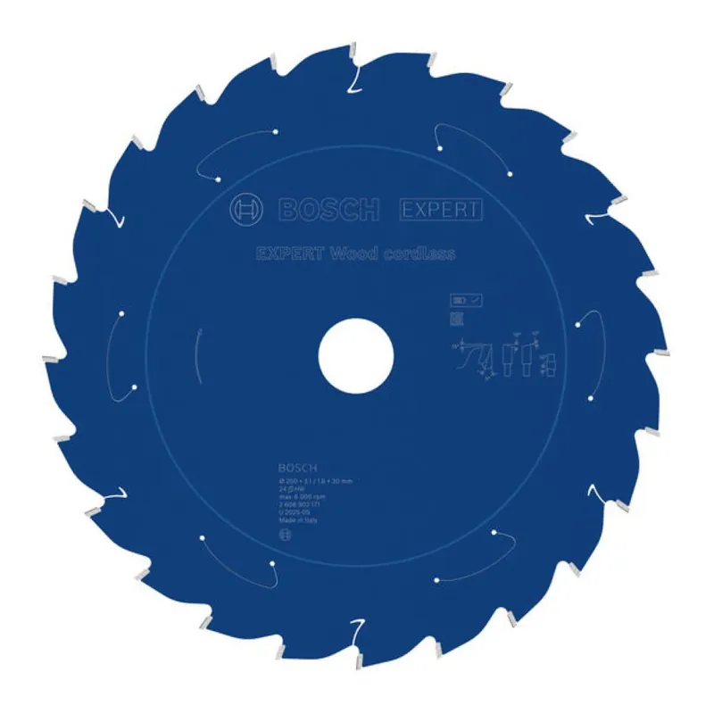 Bosch Bleu Accessoires 2608902171 EXPERT Lame de scie circulaire Bois sans fil 250 x 2.1/1.6 x 30 mm T24