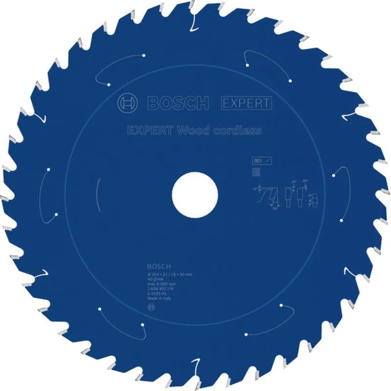 Bosch Bleu Accessoires 2608902176 EXPERT Lame de scie circulaire Bois sans fil 254 x 2.1/1.6 x 30 mm T40