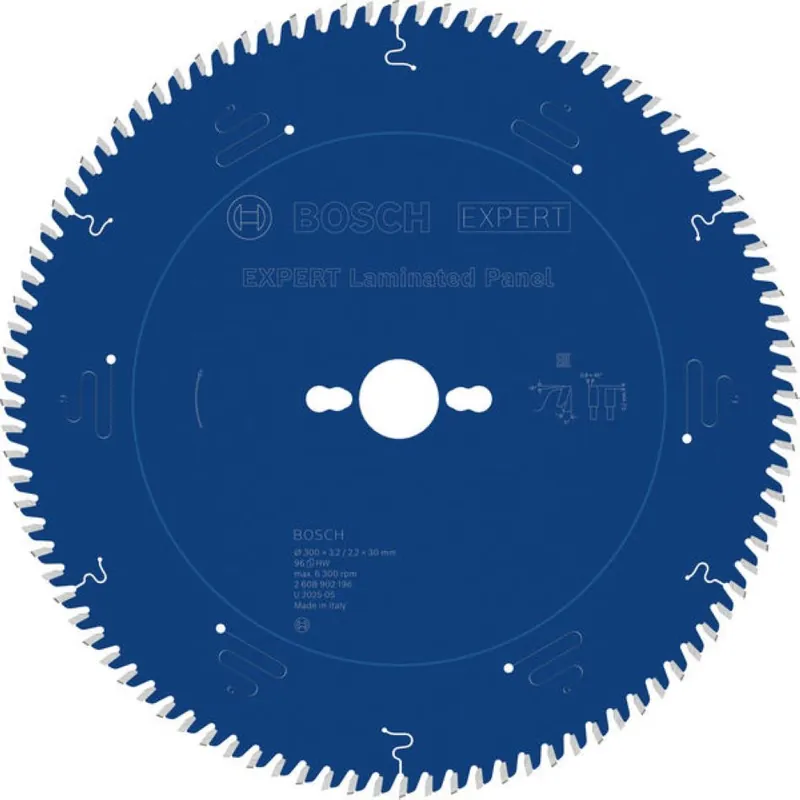 Bosch Bleu Accessoires 2608902196 EXPERT Lame de scie circulaire Panneau stratifié 300 x 3,2/2,2 x 30 mm T96