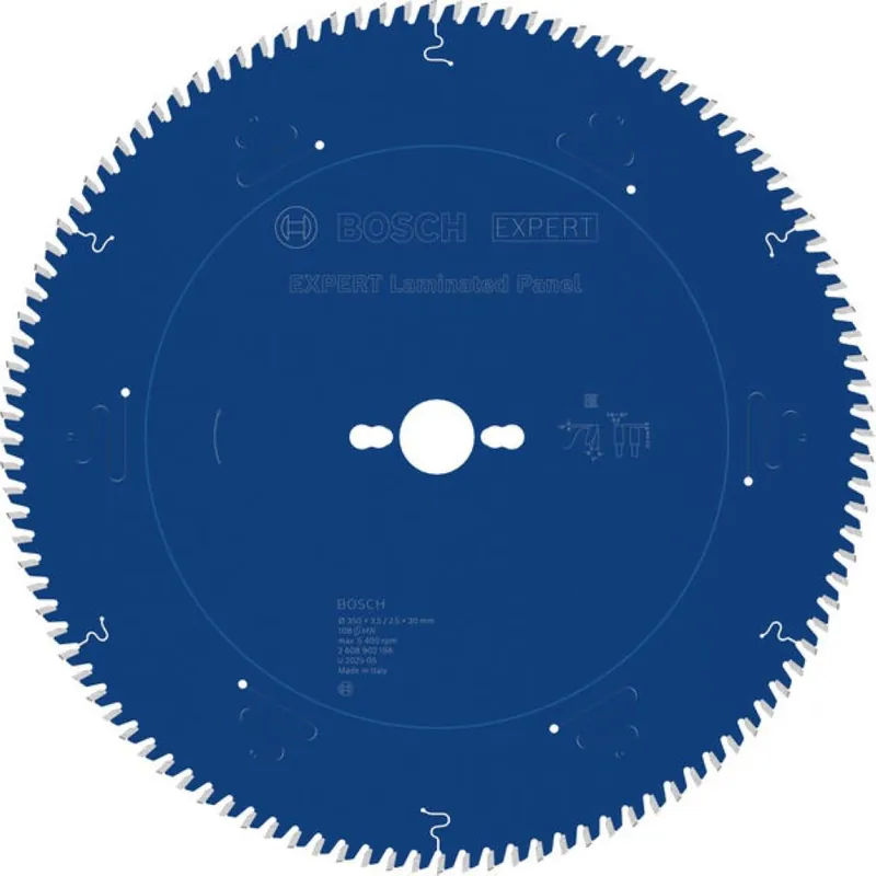 Bosch Bleu Accessoires 2608902198 EXPERT Lame de scie circulaire Panneau stratifié 350 x 3,5/2,5 x 30 mm T108