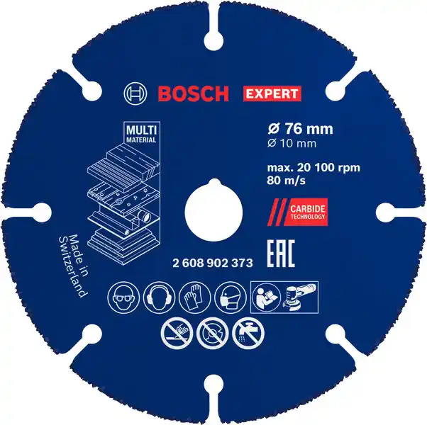 Bosch Bleu Accessoires 2608902373 EXPERT Disque de coupe en carbure Multi Wheel 76 x 1 x 10 mm