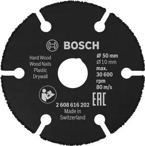 Bosch Bleu Accessoires 2608616202 Disque à tronçonner Multi Wheel en carbure 50 x 10 mm