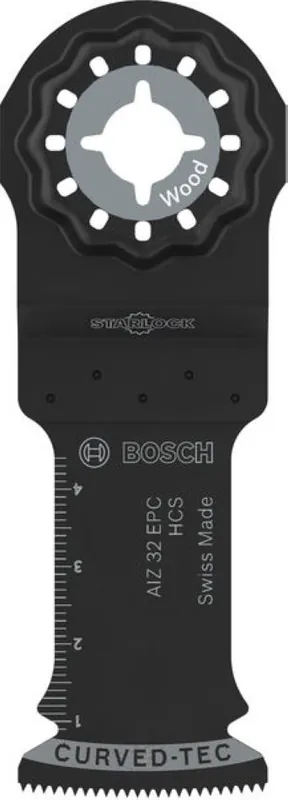 Bosch Bleu Accessoires 2608669249 Lame de scie plongeante Starlock AIZ 32 EPC HCS Hardwood Curved-Tec 32 x 50 10ST