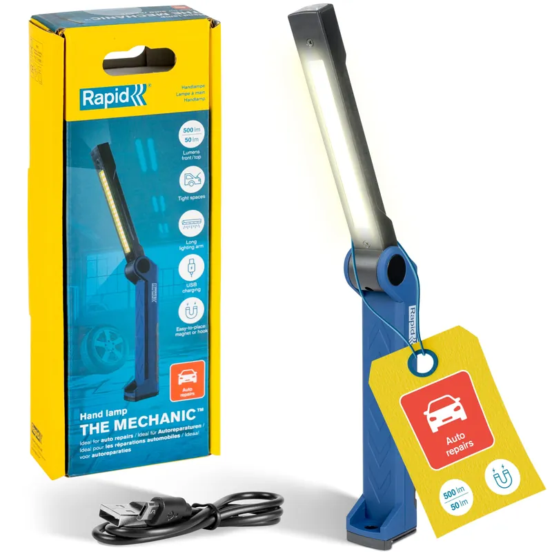 Rapid 5001733 The Mechanic Torche LED 500lm IP20 3.6V Li-ion avec chargeur Micro-USB