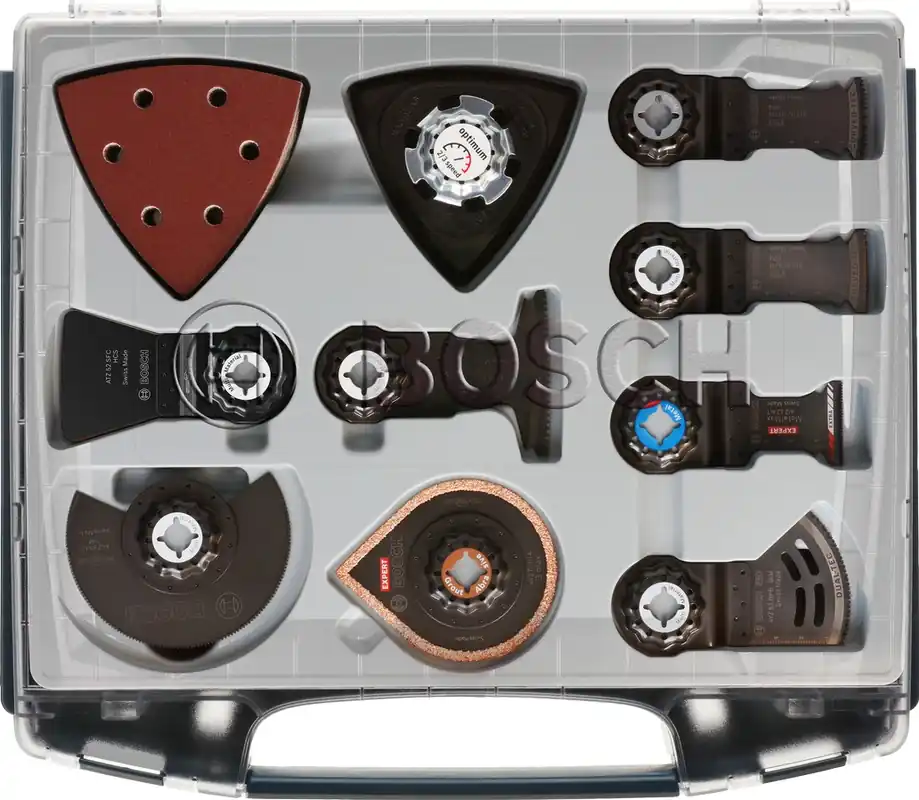 Bosch Bleu Accessoires 2608669091 Starlock multi-tool saw set with 20x sandpaper Wood&Paint in i-Boxx 34-Piece