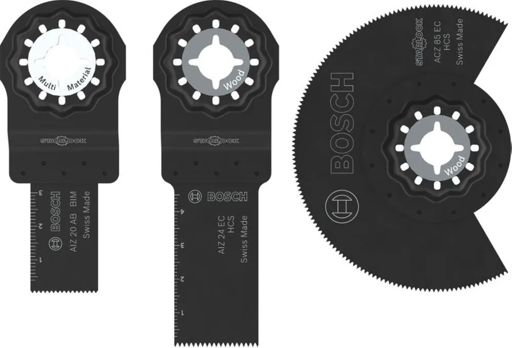 Bosch Bleu Accessoires 2607017774 Jeu de lames de scie pour bois et métaux mous Starlock 3ST