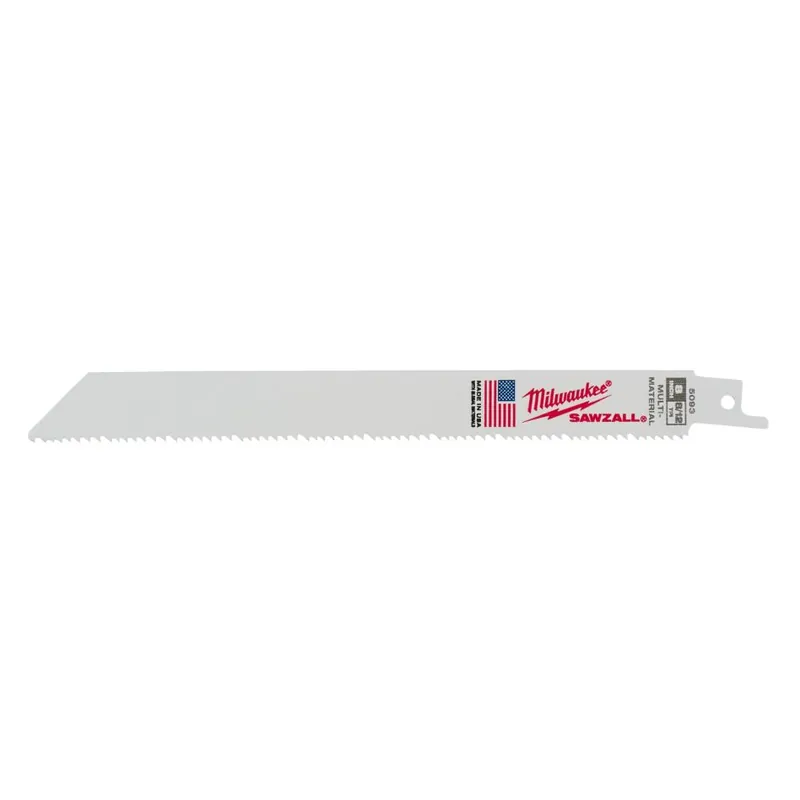 Milwaukee Accessoires 48475093 SAWZALL Lames de scie à guichet 200 x 8/12T 5ST