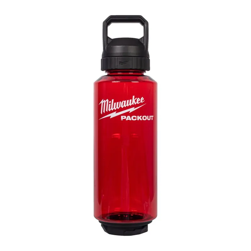 Milwaukee Accessoires 4932498638 PACKOUT 1420 ml Bouteille en plastique avec bouchon rouge