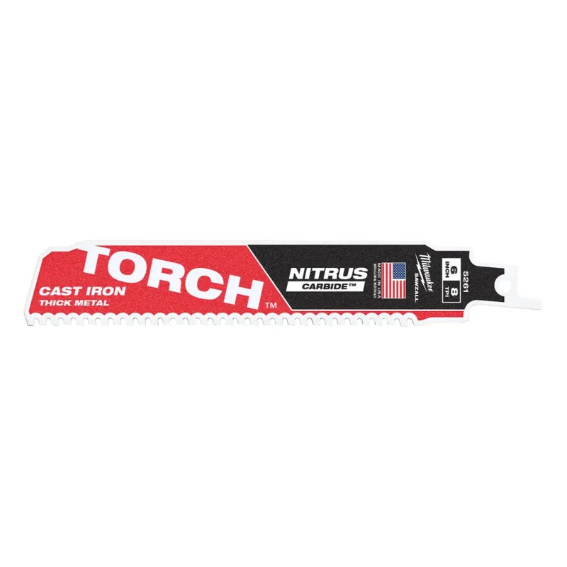 Milwaukee Accessoires 48475261 SAWZALL TCT TORCH Lame de scie à guichet NITRUS 150 x 8T 1ST