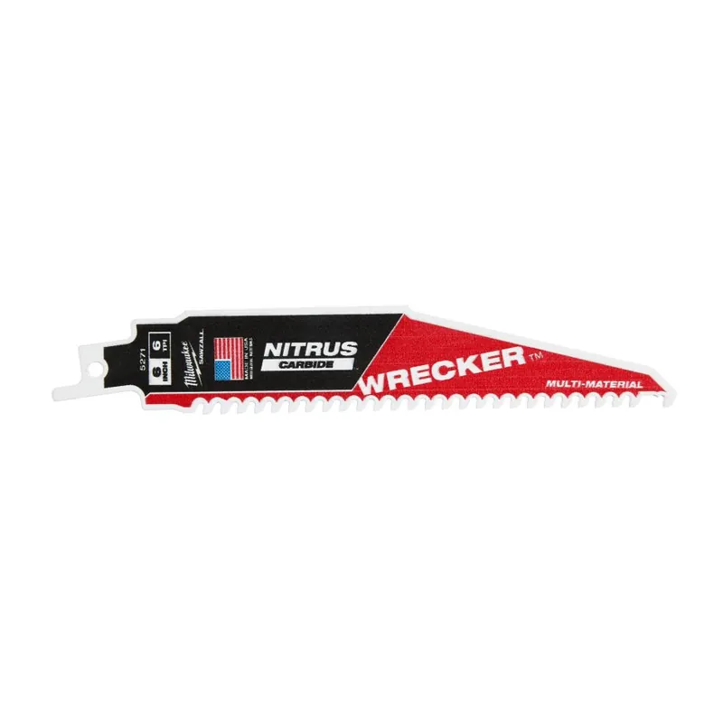 Milwaukee Accessoires 48475271 SAWZALL B. TCT WRECKER Lame de scie à guichet NITRUS 150 x 6T 1ST