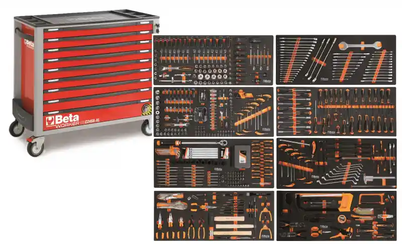 Beta 024006366 BW 2400SXLR9/E-XXL Chariot à outils 716 pièces