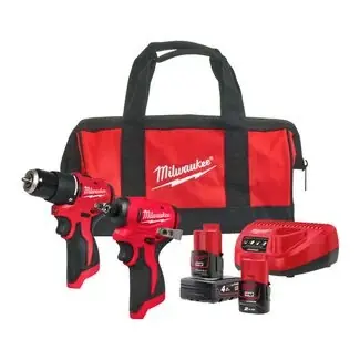 Milwaukee 4933500425 M12 BLPP2B Powerpack 2 machines 1x 2.0Ah, 1x 4.0Ah batterie et chargeur dans un sac Contractor