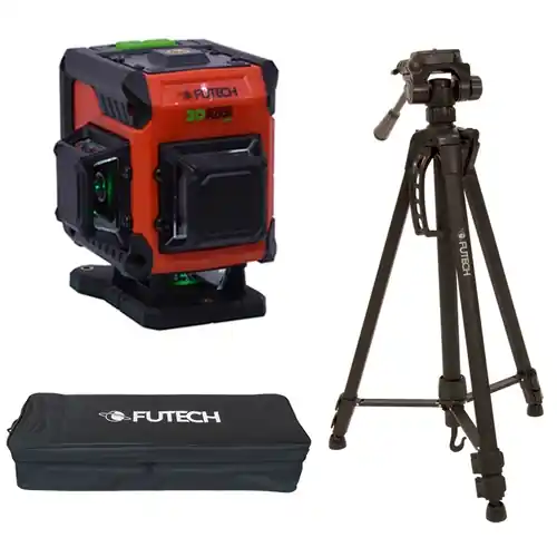 Futech 026.3FG-S Multicross 3D Floor Accu-cross laser set green incl. battery and tripod in bag