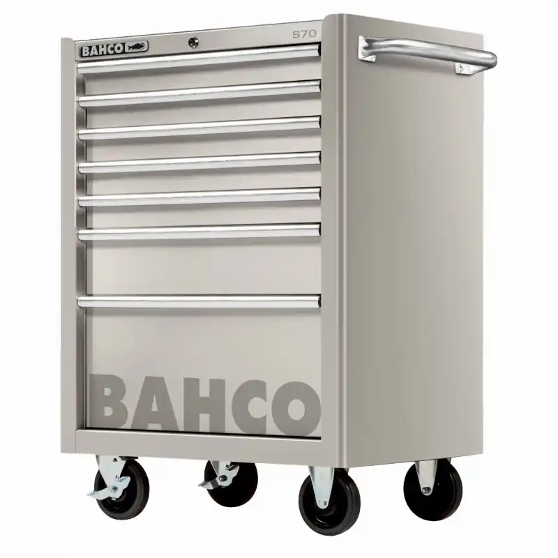 Bahco 1470K7SS Chariot à outils spécial S75 à 7 tiroirs en acier inoxydable 958x501x677 mm