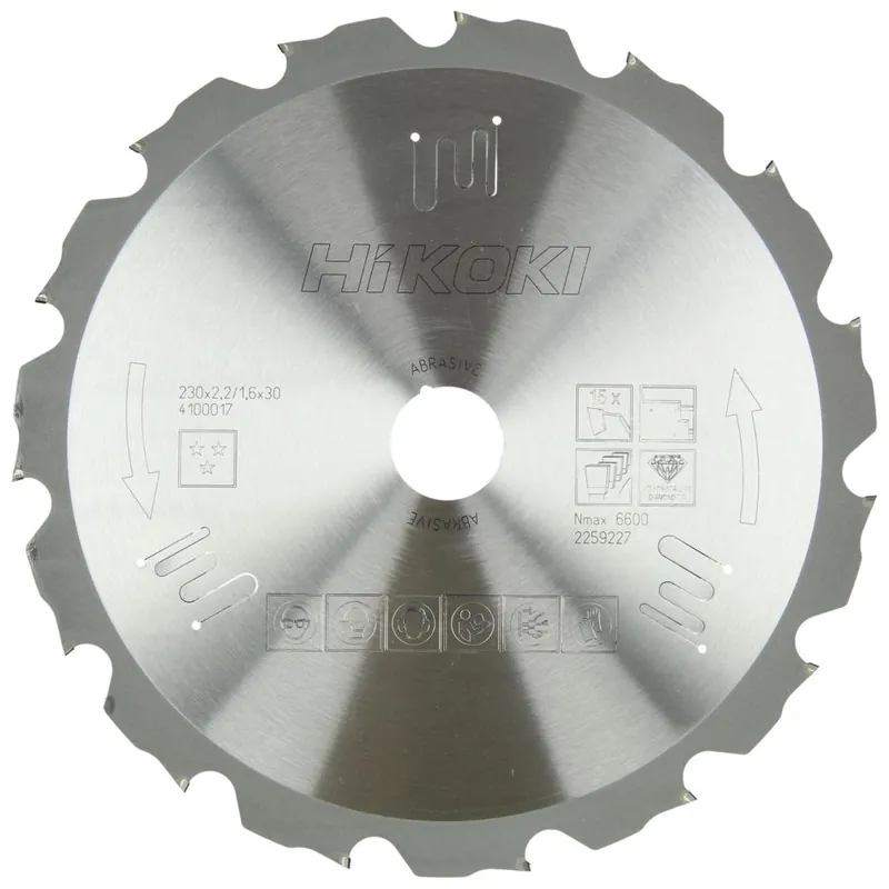 HIKOKI Accessoires 4100017 Lame de scie PCD 230x30 z15 à dent plate