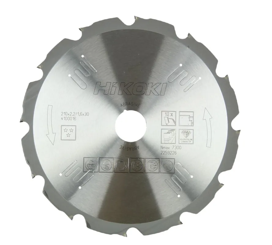 HIKOKI Accessoires 4100016 Lame de scie PCD 210x30 Z12 à dent plate