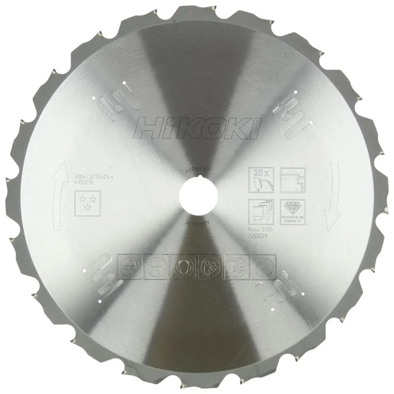HIKOKI Accessoires 4100019 Lame de scie PCD 300x30/25.4 Z20 à dent plate