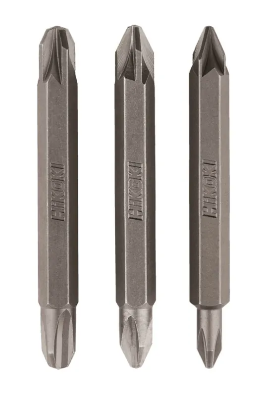 HIKOKI Accessoires 4100307 3 embouts 1/4" double face Phillips/Pozidrive PH1/PZ1/PH2/PZ2/PH3/PZ3/60mm