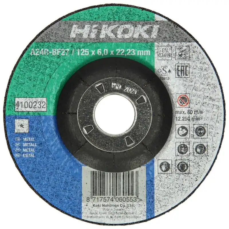 HIKOKI Accessoires 4100234 Disque de ponçage 180x6.0x22.23 mm acier DPC