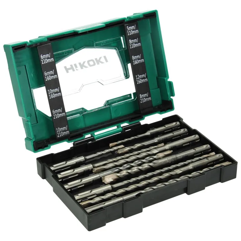 HIKOKI Accessoires 40030030 Jeu de marteaux perforateurs SDS-plus 10 pièces (BOX III)