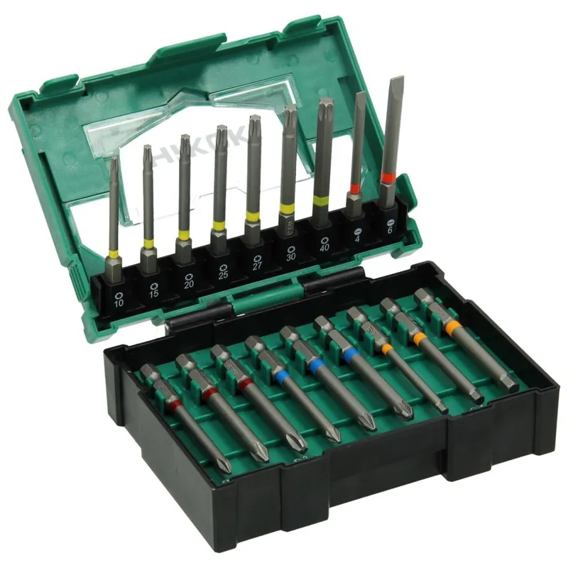HIKOKI Accessoires 40030022 Jeu d‘embouts 1/4"/18 pièces/75mm/taille II