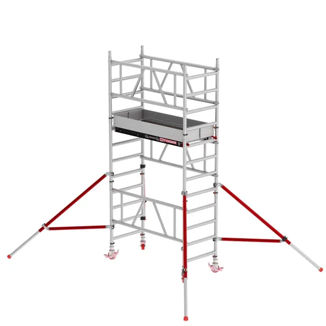 Altrex C003025 MiTower PLUS-SQ2 Echafaudage roulant étroit 4m Bois