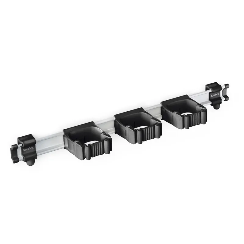 Toolflex TF030100 Un rail en aluminium noir 540 mm - avec 3 supports
