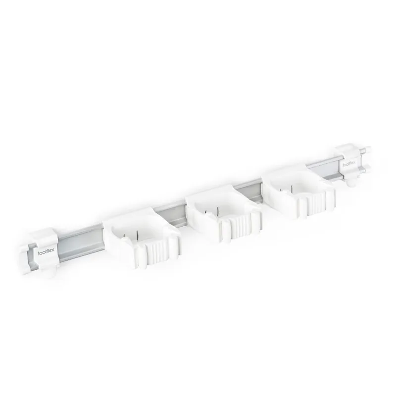Toolflex TF030308 Un rail en aluminium blanc 540 mm - avec 3 supports