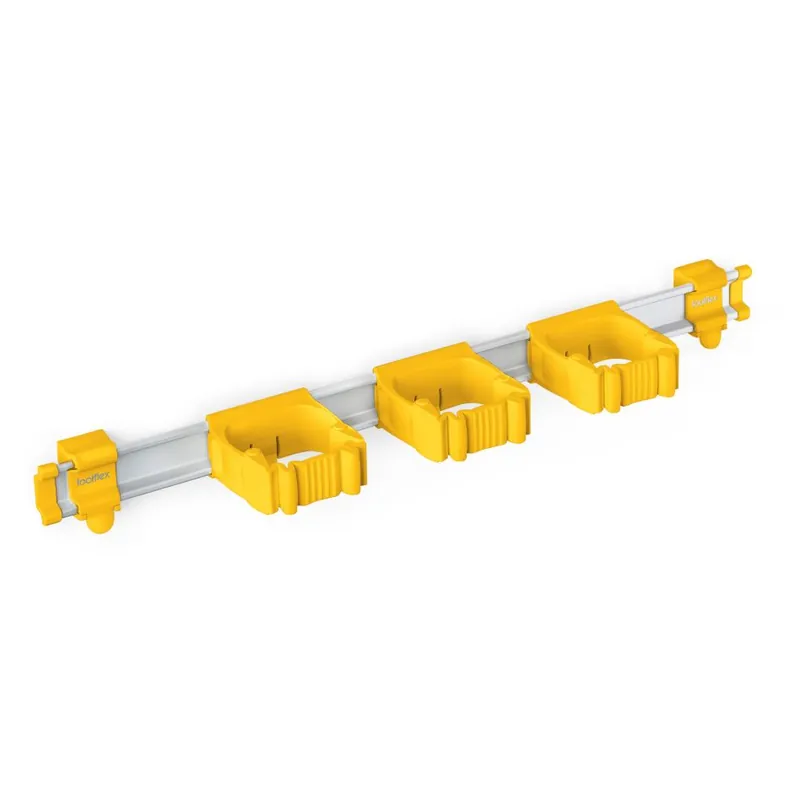 Toolflex TF030704 Un rail en aluminium jaune 540 mm - avec 3 supports