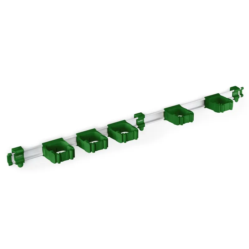 Toolflex TF050609 Un rail en aluminium vert 940 mm - avec 5 supports