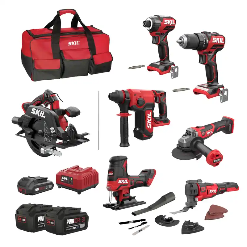 SKIL SkilTN7 Set Combi 7 pièces Set d‘outils professionnels 18V avec sac à outils 20V