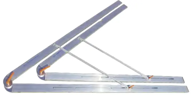 Rabo 60-8020V175 Crochet de chantier pliable en alu 175 cm réglable en continu de 0 à 120° avec fiole réglable