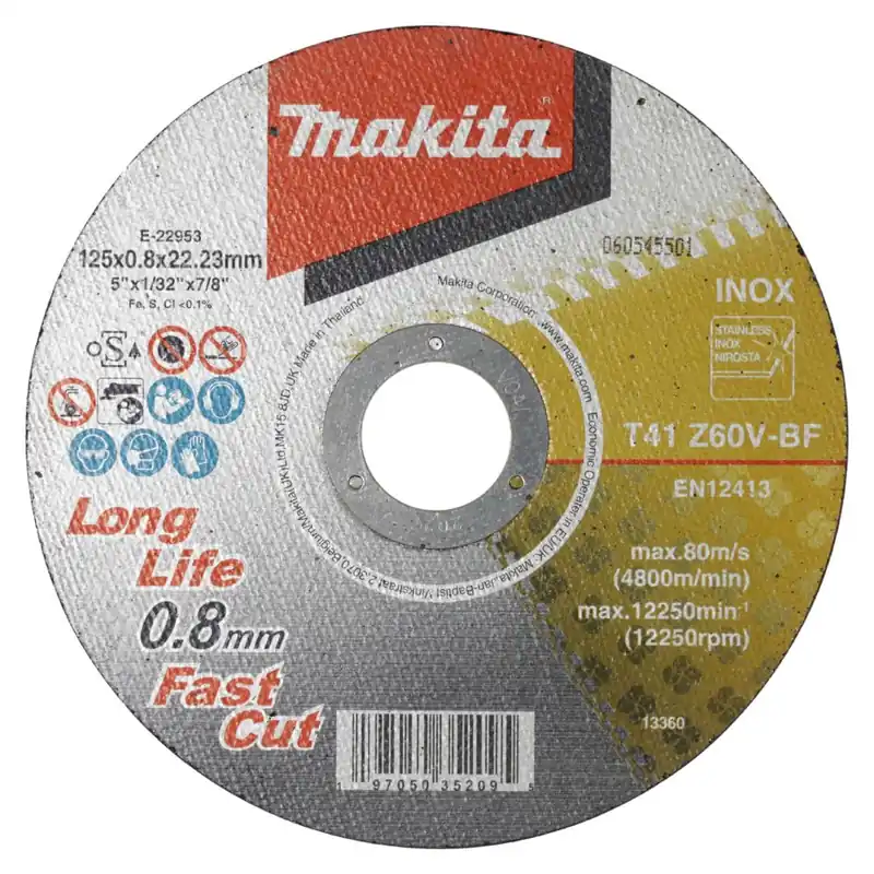 Makita Accessoires E-22953-12 Disque à tronçonner en acier inoxydable