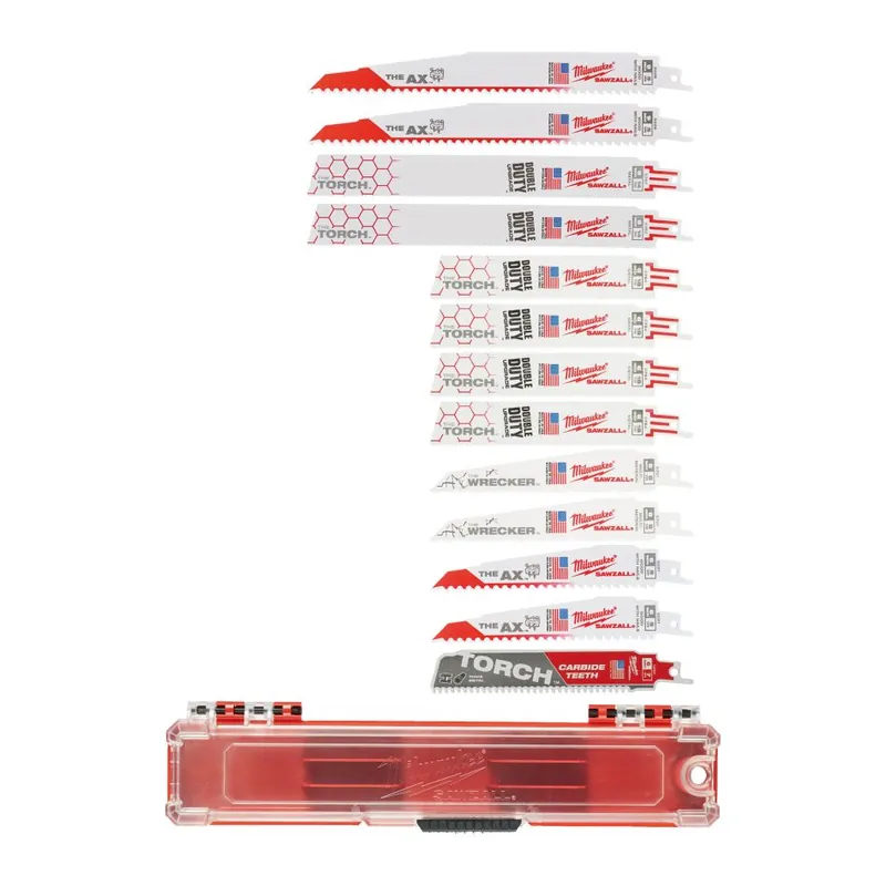 Milwaukee Accessoires 49472231 Sawzall Ax, Torch, Wrecker Jeu de lames de scie à guichet 13 pièces