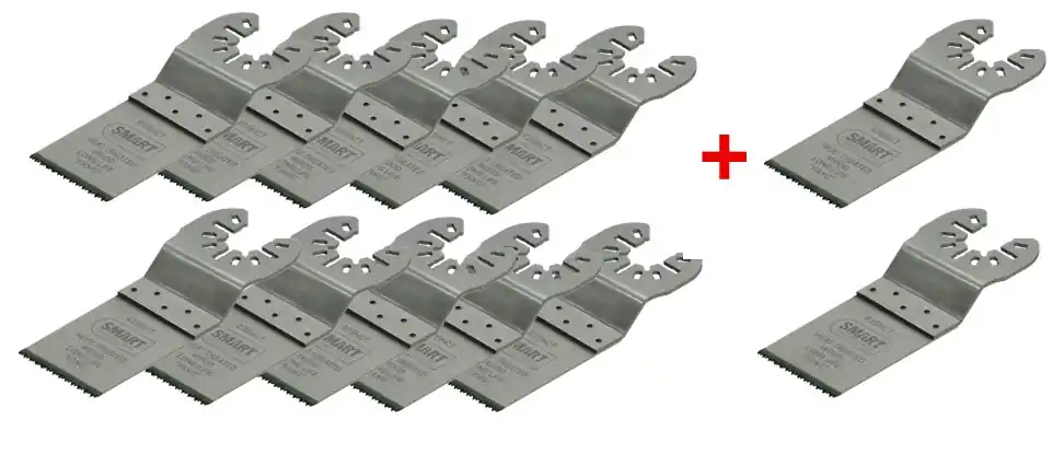 Smart Blades 035HCT10+2 FANG Long Life Multitool lame de scie bois et plastique 35mm 10 pièces + 2 lames de scie supplémentaires dans SMARTBoX