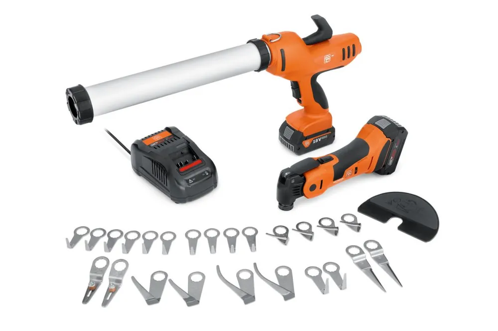 Fein 71902560000 Combination deal Auto Glass set 2 machines AKP 18-600 AS + AMM 700 1.7 Q AS 2x 18V 4.0Ah batteries et chargeur