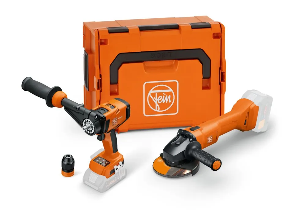 Fein 99100000837 Combinaison de 2 machines ASCM 18-4 QM + CCG 18-125-12 hors batterie et chargeur dans une valise L-BOXX