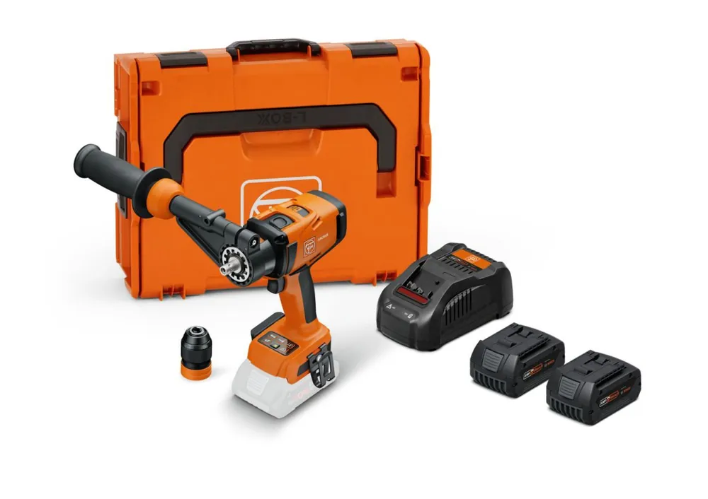Fein 71161665000 ASCM 18-4 QMP AS marteau perforateur sans fil à 4 vitesses 2x batteries 5.0Ah et chargeur dans une valise L-BOXX