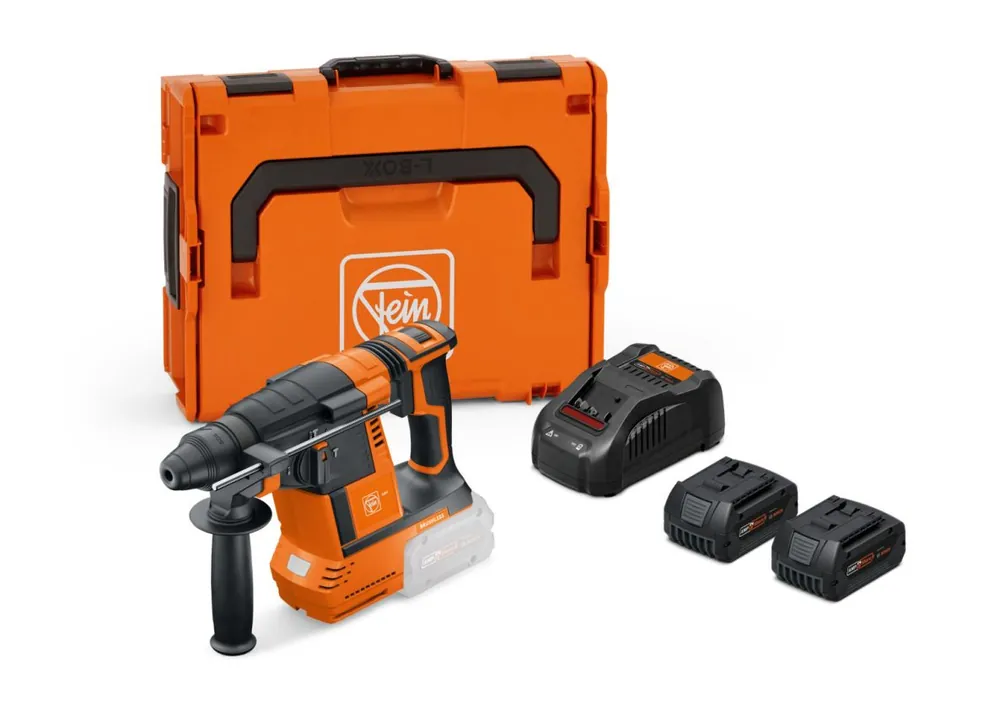 Fein 71400362000 ABH 18-26 AS Marteau perforateur sans fil 2x 18V 5.0Ah batteries et chargeur dans une valise L-BOXX