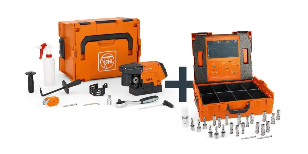 Fein 72732364000 KBC 36 MAGFORCE Structural Steel-Set 3/4 in Weldon Compact magnetic core drill set in L-BOXX case sets